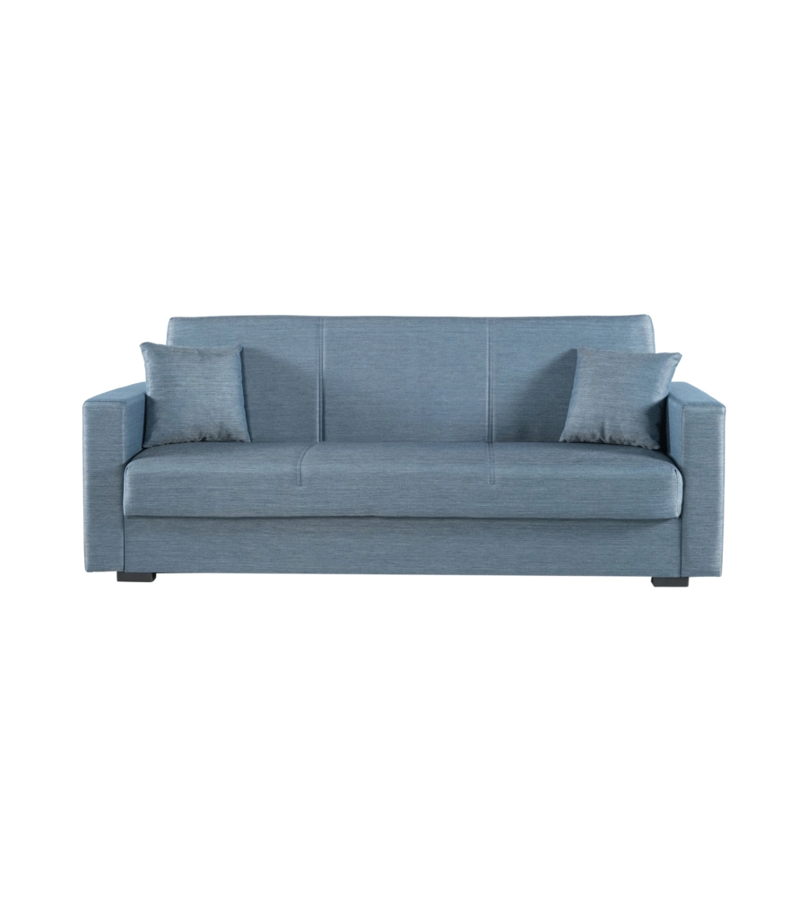 DIVANO LETTO "AFRODITE" 3 POSTI IN TESSUTO GRIGIO-BLU 212X80X87 CM